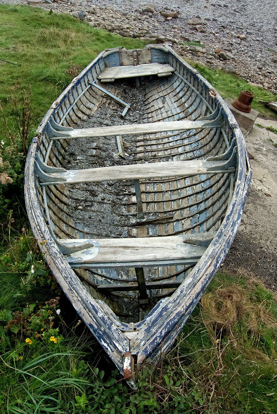 Boat, Rowing, Old, Rowboat, Wooden, clinker, rot, rotten, decay HD wallpaper