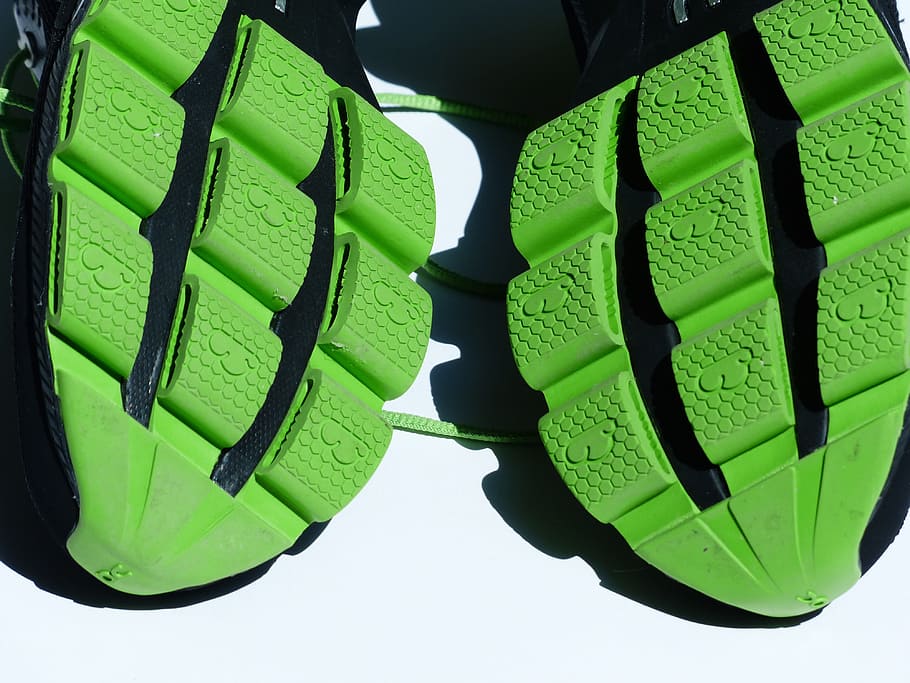 Sole, Rubber, Grip, Friction, green, shoe profile, sports shoes