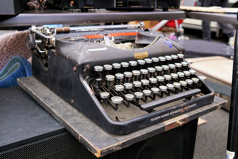 typewriter, leave, tap, retro, old, office, letters, keys, old typewriter HD wallpaper