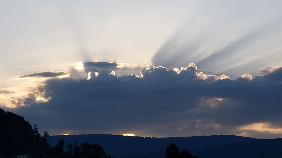 Sun, Cloud, Romantic, abendstimmung, sunset, setting sun, evening sky HD wallpaper