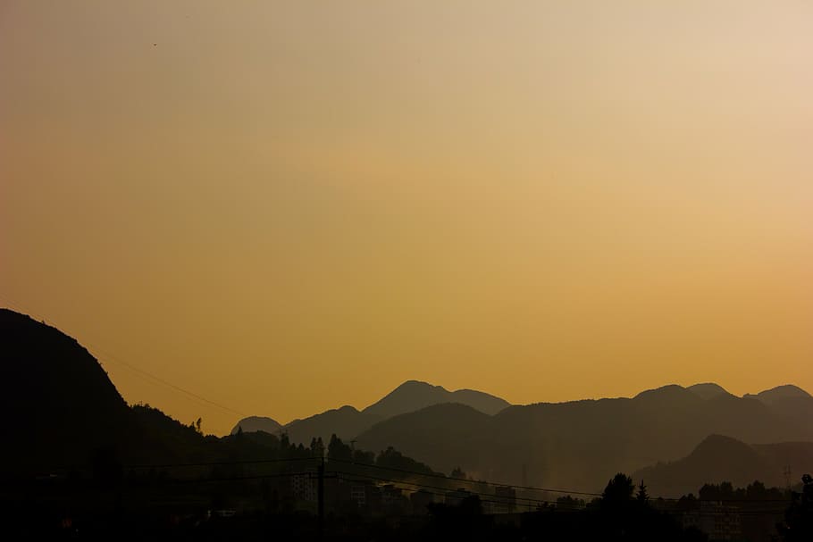 mountain, sky, landscape, vision, sunset, nature, asia, hill HD wallpaper