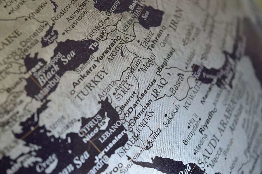 syria, middle east, map, globe, iraq, continent, world, turkey