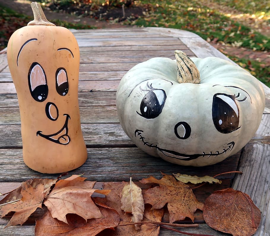 pumpkin, halloween, fall, decoration, jack-o-lantern, face HD wallpaper