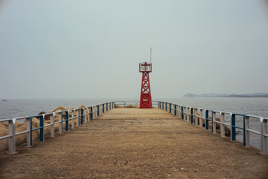 sea, lighthouse, safety, water, built structure, architecture HD wallpaper