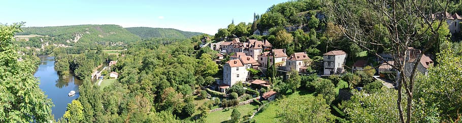 lot, panoramic, valley, river, architecture, plant, building exterior HD wallpaper