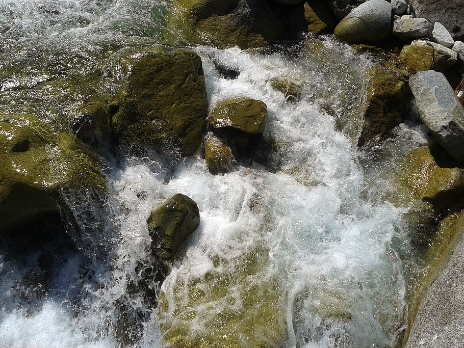 water, nature, river, flow, beauty, bright, natural water, rock - Object HD wallpaper