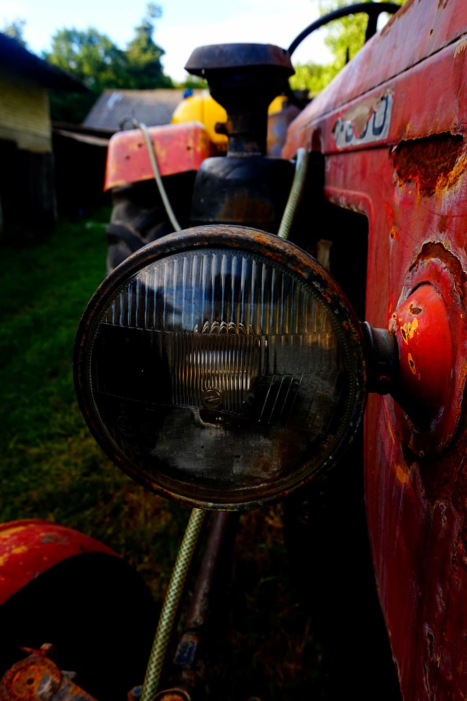 tractor, light, closeup, macro, metal, mode of transportation HD wallpaper