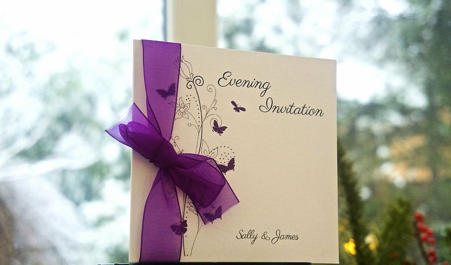 selective focus photography of white evening invitation, wedding HD wallpaper