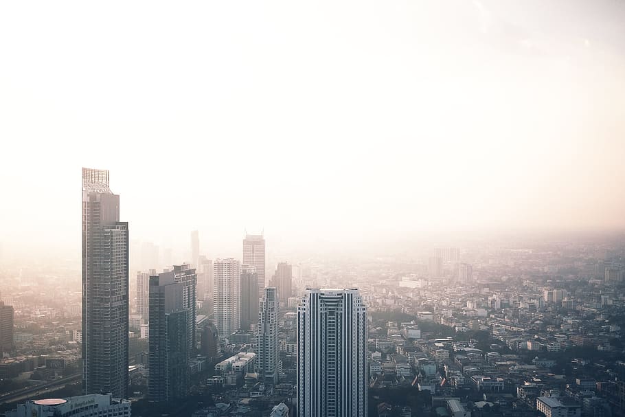 aerial photo of city, architecture, building, infrastructure HD wallpaper