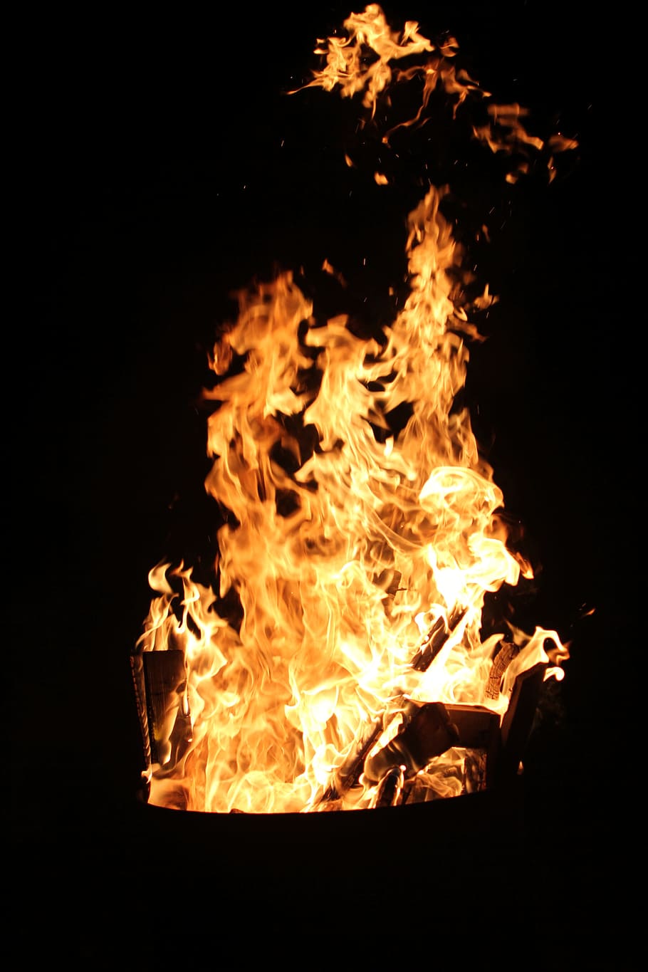 Fire, Hot, Flame, Heat, Burn, Embers, brand, wood fire, fiery HD wallpaper