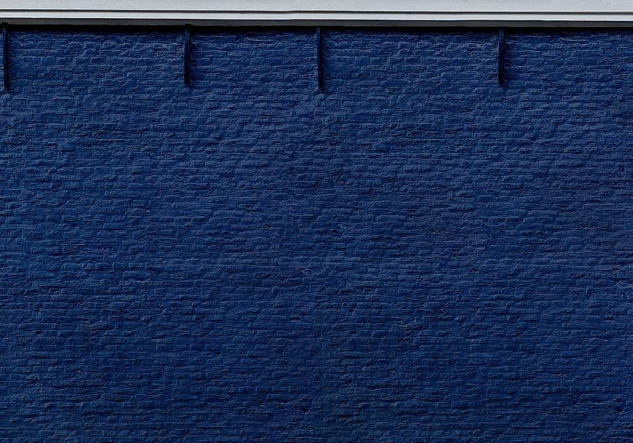 untitled, background, blue, wall, brick, blue background, dark, HD wallpaper