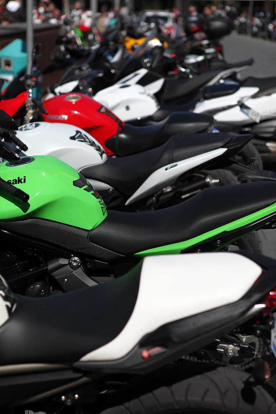 assorted-color sports bike lot, motorcycles, road manner, mode of transportation, HD wallpaper