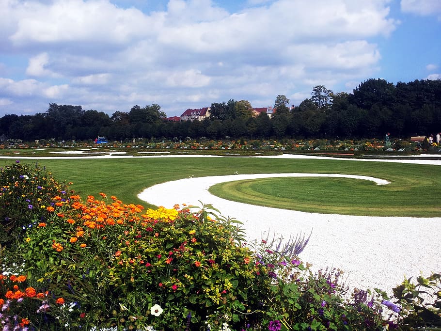 berlin, germany, park, nature, flowers, plant, tree, sky, cloud - sky HD wallpaper