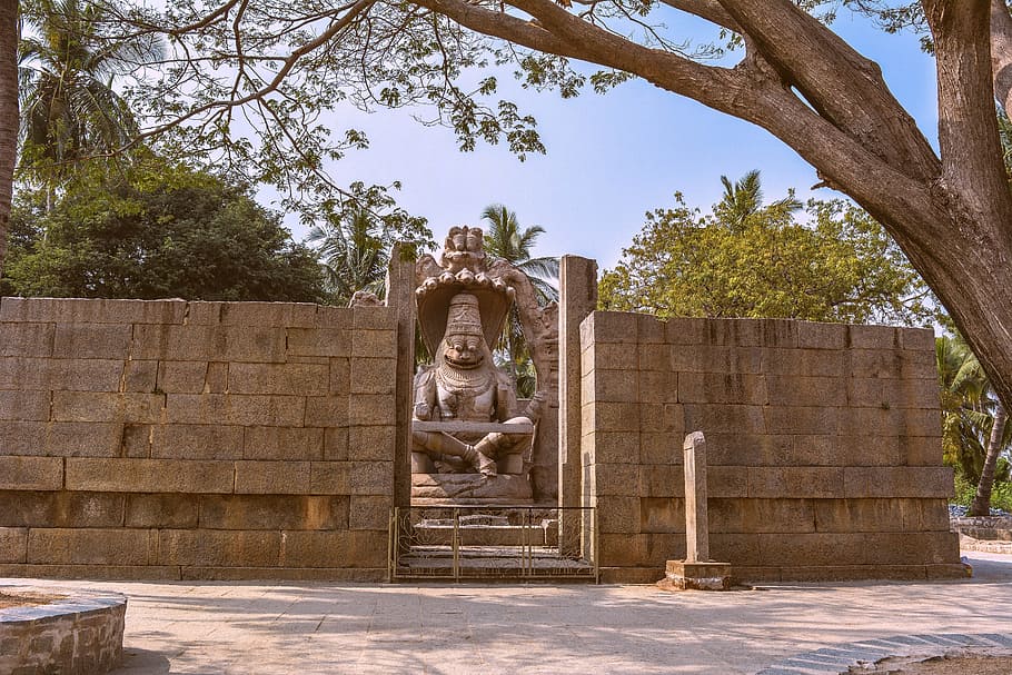 hampi, architecture, tree, old, wood, travel, stone, ancient HD wallpaper