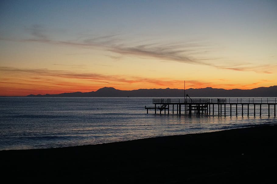 sunset, holiday, blue, marine, landscape, antalya, beach, solar HD wallpaper