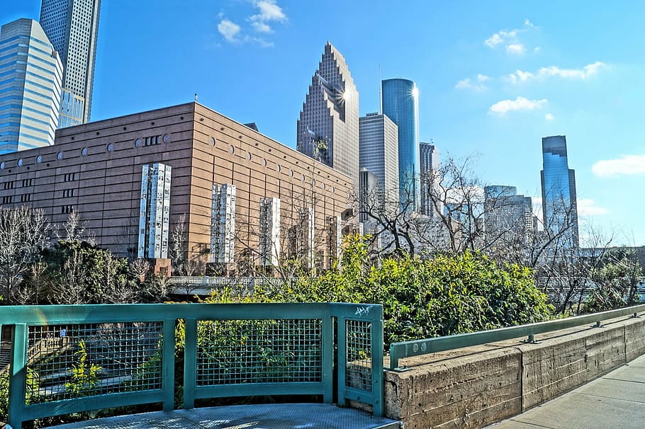 high-rise buildings, houston, downtown, park, built structure HD wallpaper