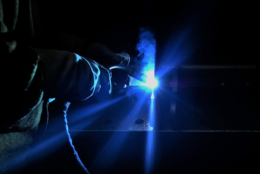 blue and gray machine digital wallpaper, Welding, Material HD wallpaper