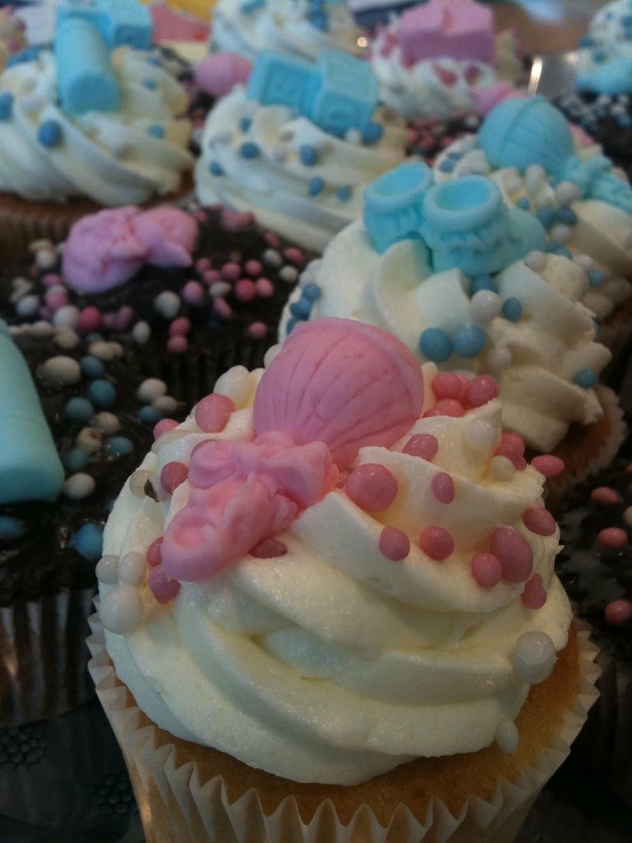 birth, cupcakes, party, dessert, sweet Food, icing, pink Color HD wallpaper