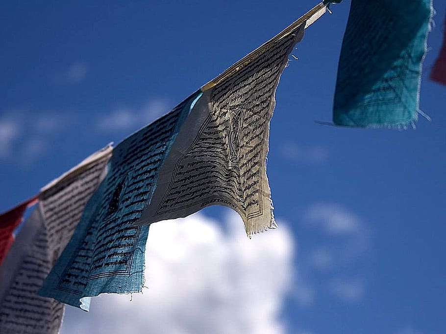 Prayer, Flags, Breeze, Blowing, Buddhism, buddhist, tibetan HD wallpaper