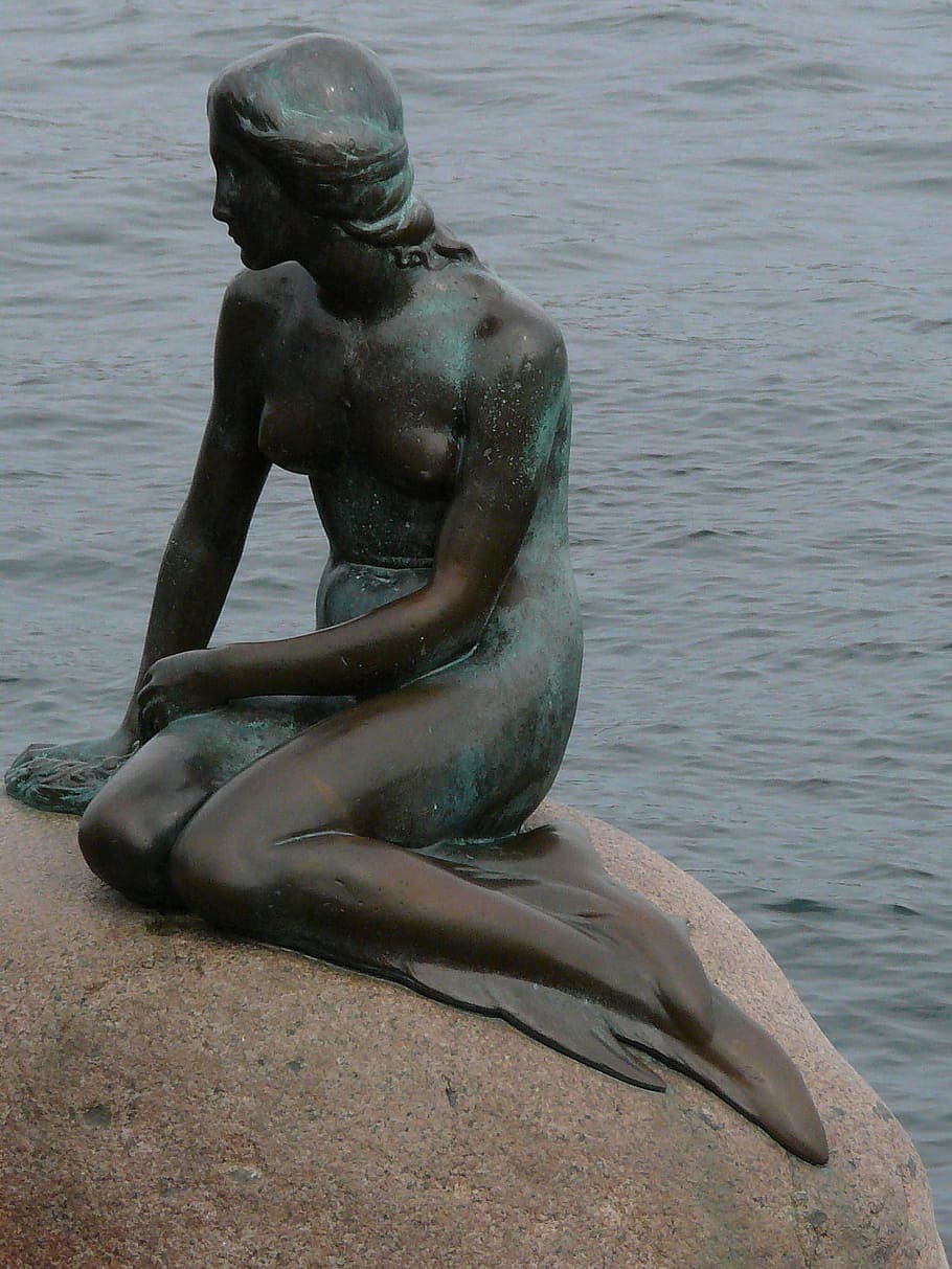 Copenhagen, Denmark, Places Of Interest, little mermaid, figure, HD wallpaper