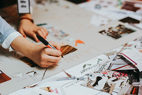 Brainstorming session with creative designers, people, work, hands HD wallpaper