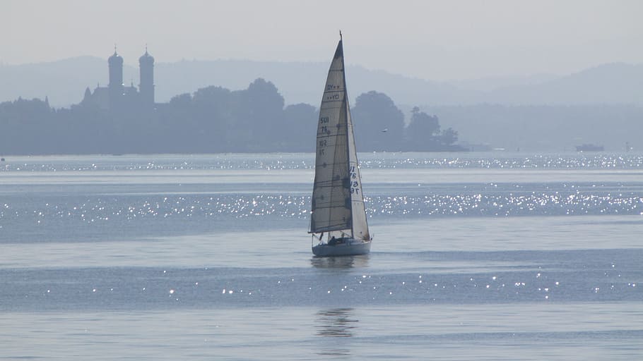 lake, sailing boat, boot, summer, sailing mast, water landscape HD wallpaper