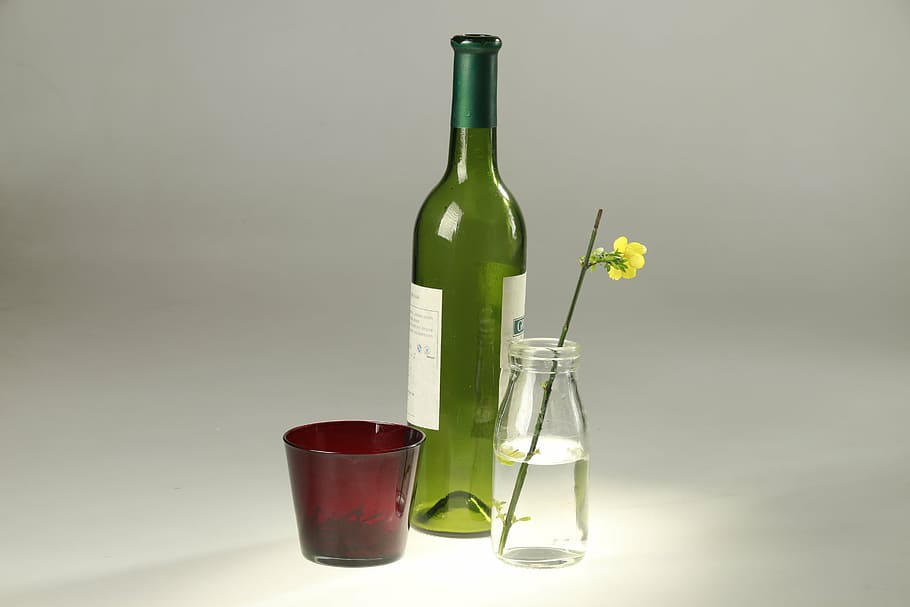 glass, light, bottle, container, glass - material, studio shot HD wallpaper