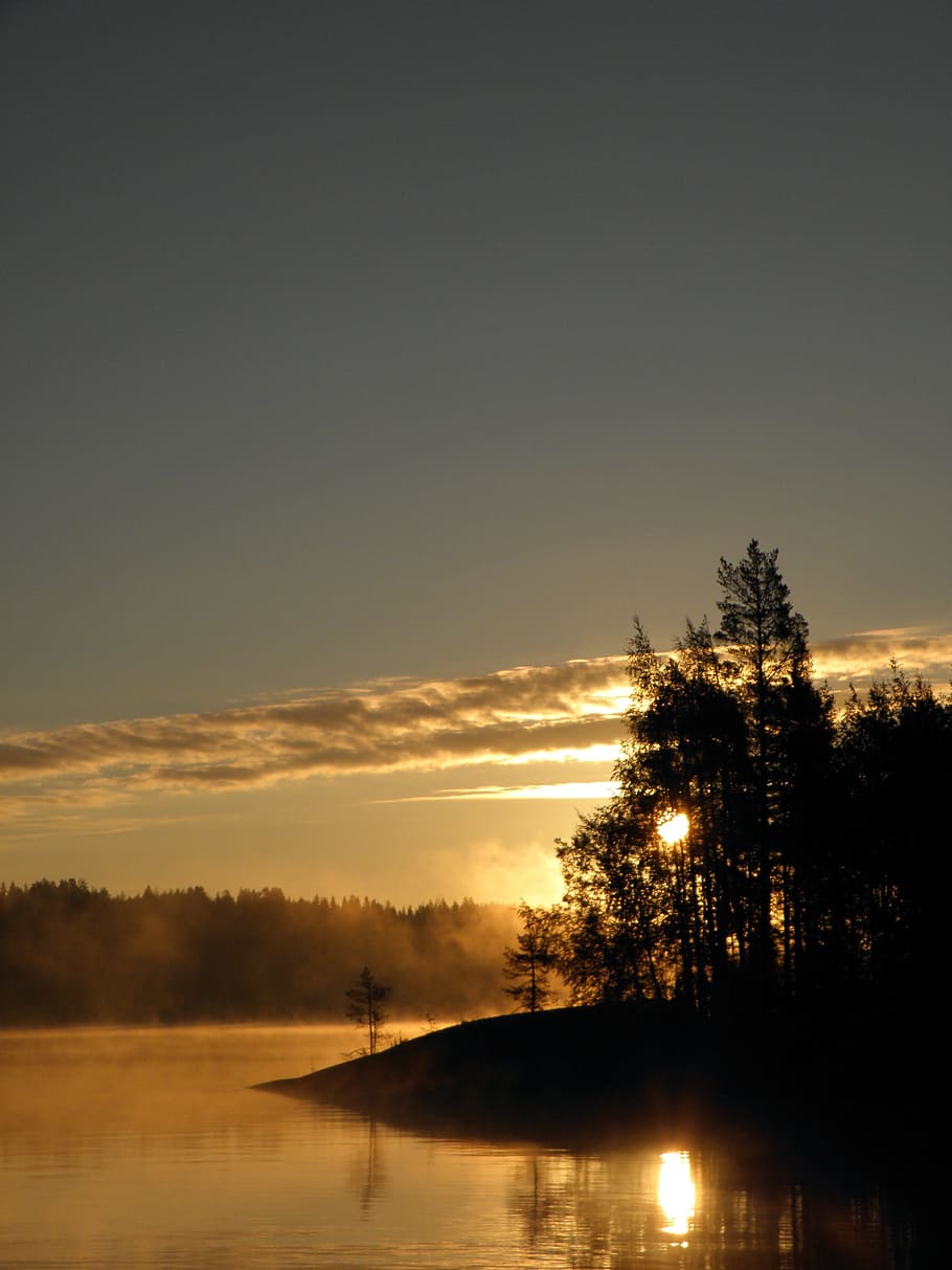 HD wallpaper: finnish, saimaa, savonlinna, sky, lake, sunrise, sunshine ...