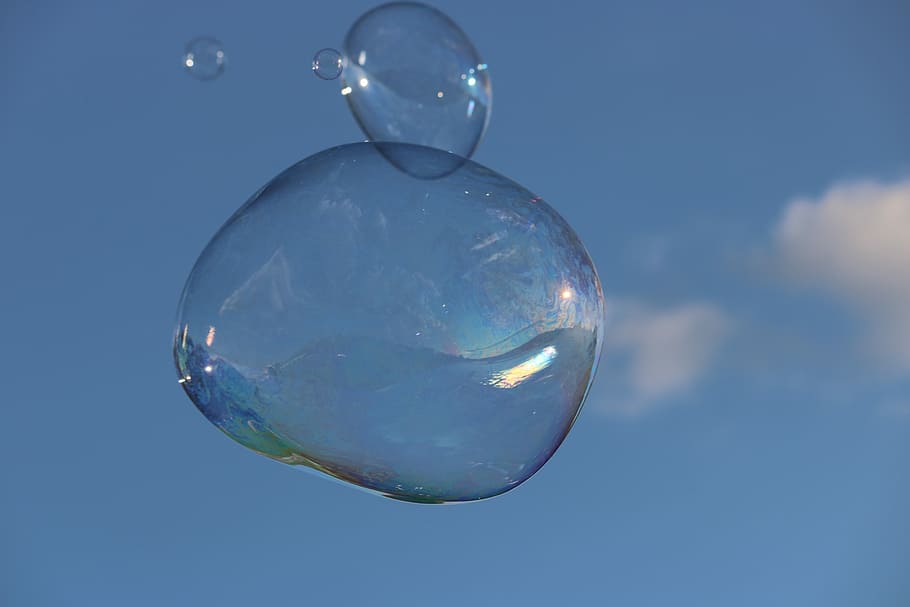 close-up photo of water droplets, bubble, sky, soap, lightness HD wallpaper