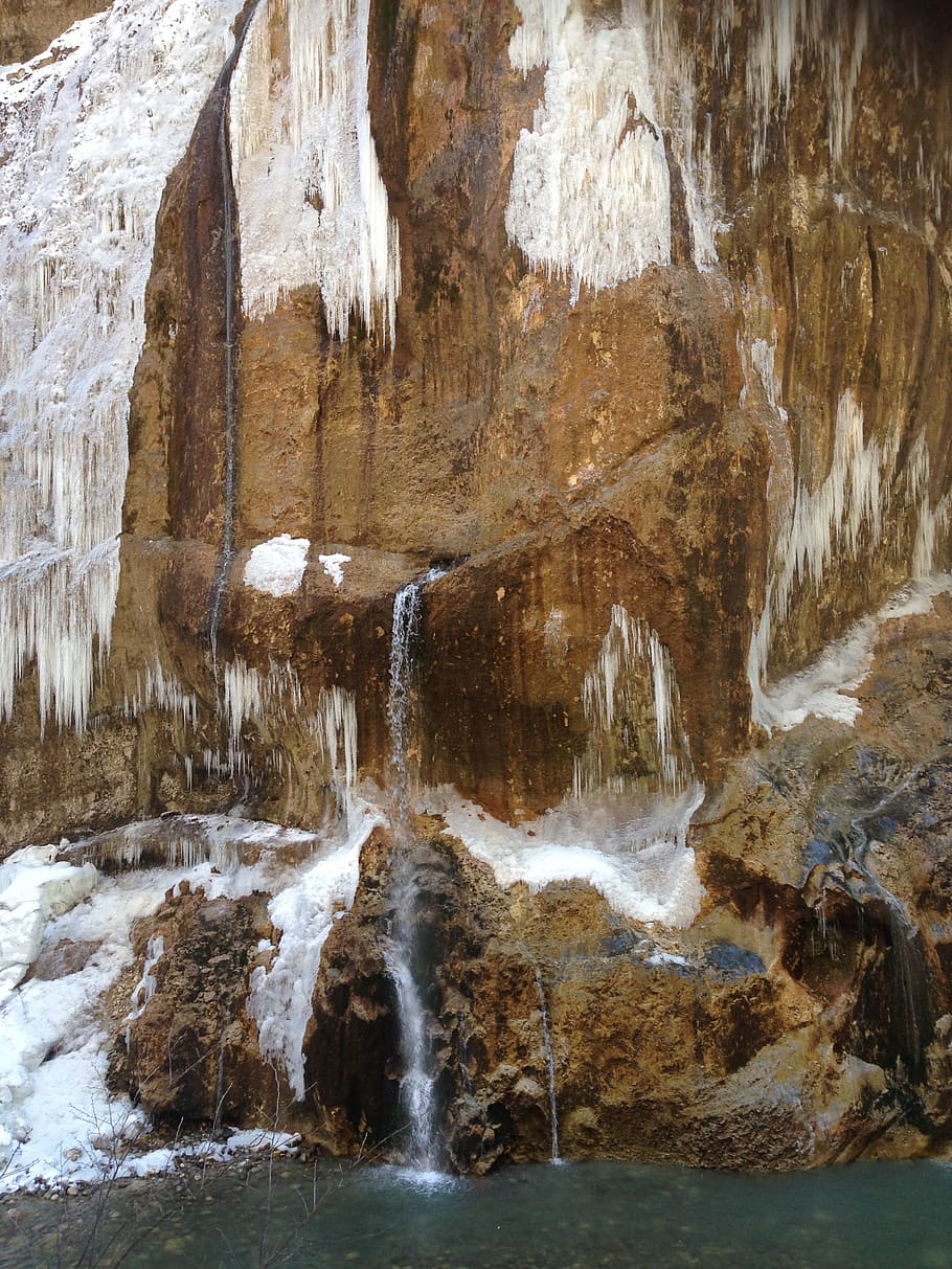 nalchik, waterfall, nature, rock, rock - object, solid, beauty in nature HD wallpaper