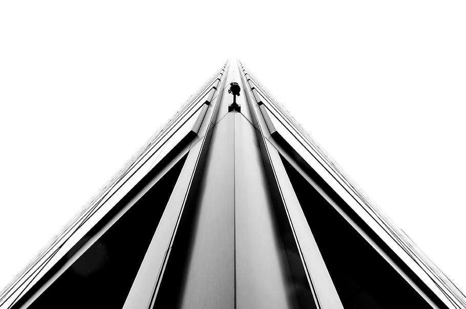 low angle photo of black and gray structure, architecture, modern HD wallpaper