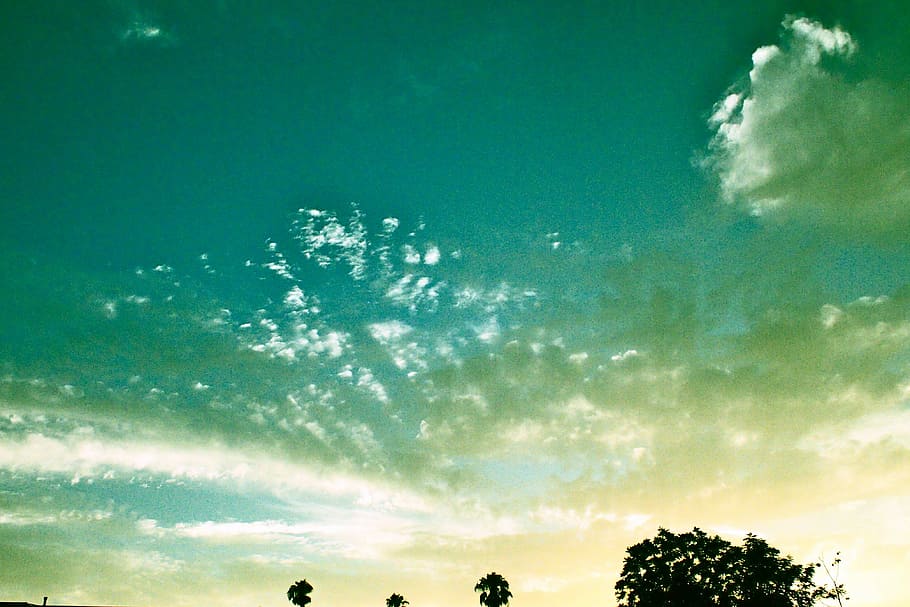 sky, open sky, blue sky, dusk, magic hour, twilight, magical HD wallpaper