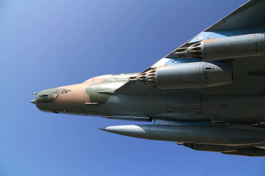 fighter, jet, plane, airplane, defense, rocket, rocket pod HD wallpaper