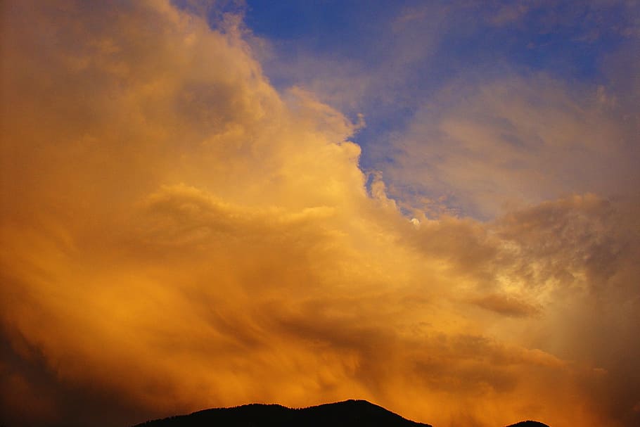 cloudy sky, forward, clouds, sunset, evening sky, weather mood HD wallpaper