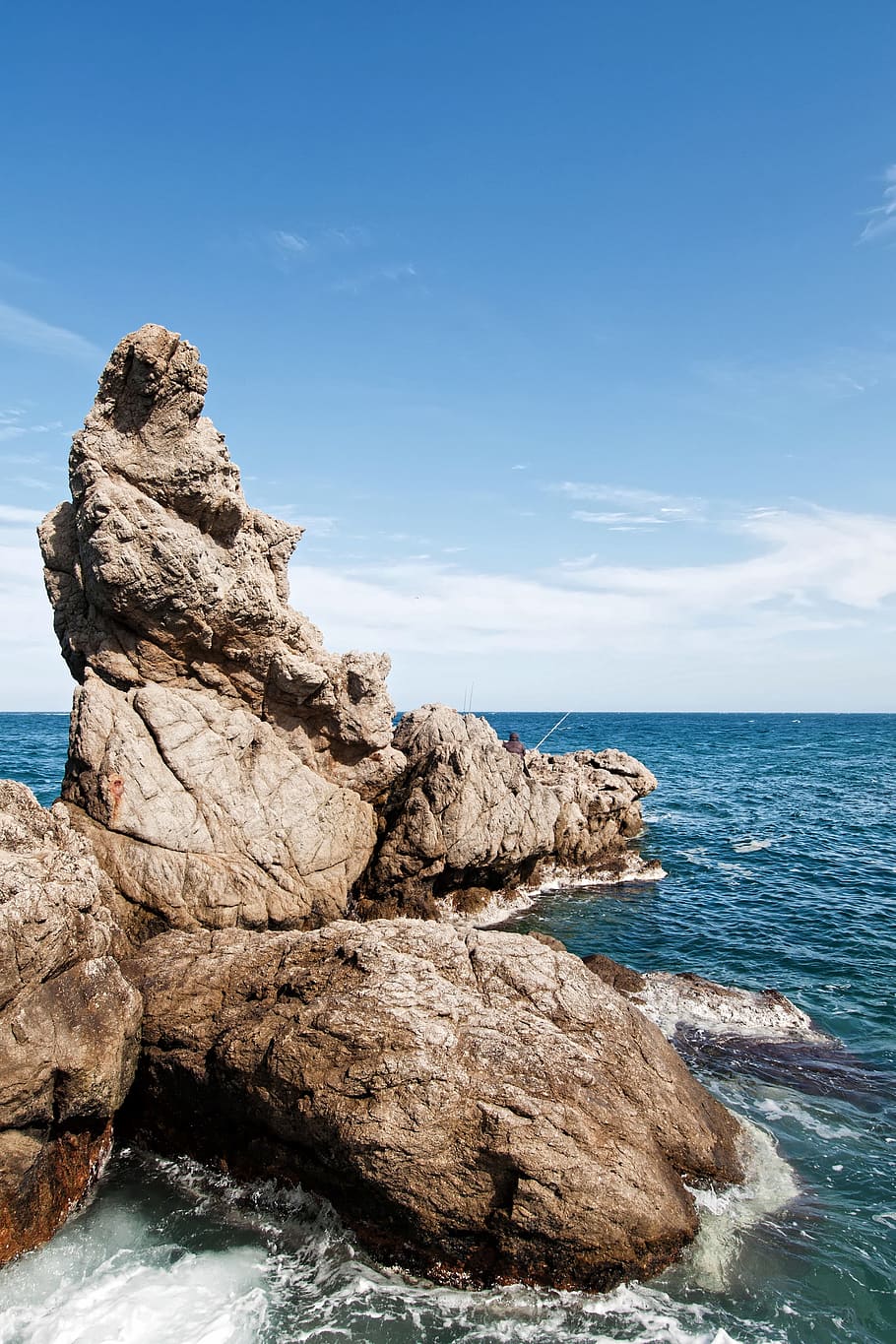 ain-taya, algeria, rock, waters, nature, sea, coast, rock - object, HD wallpaper