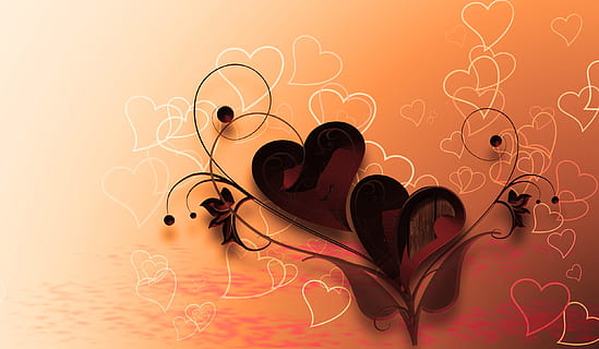 HD wallpaper: black and orange heart wall decal, love, background,  valentine's day | Wallpaper Flare