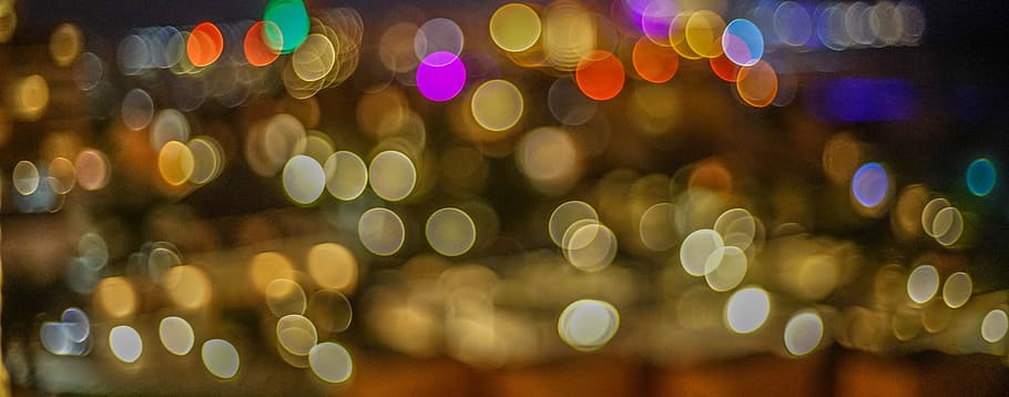 bookeh photo, Bokeh, Cancun, Mexico, Night Lights, colorful HD wallpaper