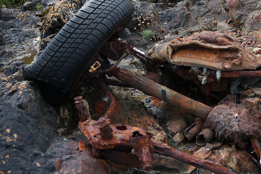 wreck, scrap, auto, rusty, rusted, turned off, mystical, scrap metal HD wallpaper