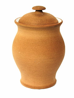 brown clay pot with lid, Ceramic, Container, Crock, decorative HD wallpaper