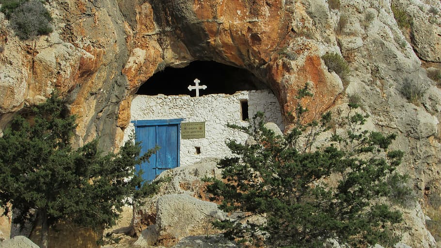 cyprus, paralimni, ayii saranta, cave, chapel, religion, sightseeing, HD wallpaper