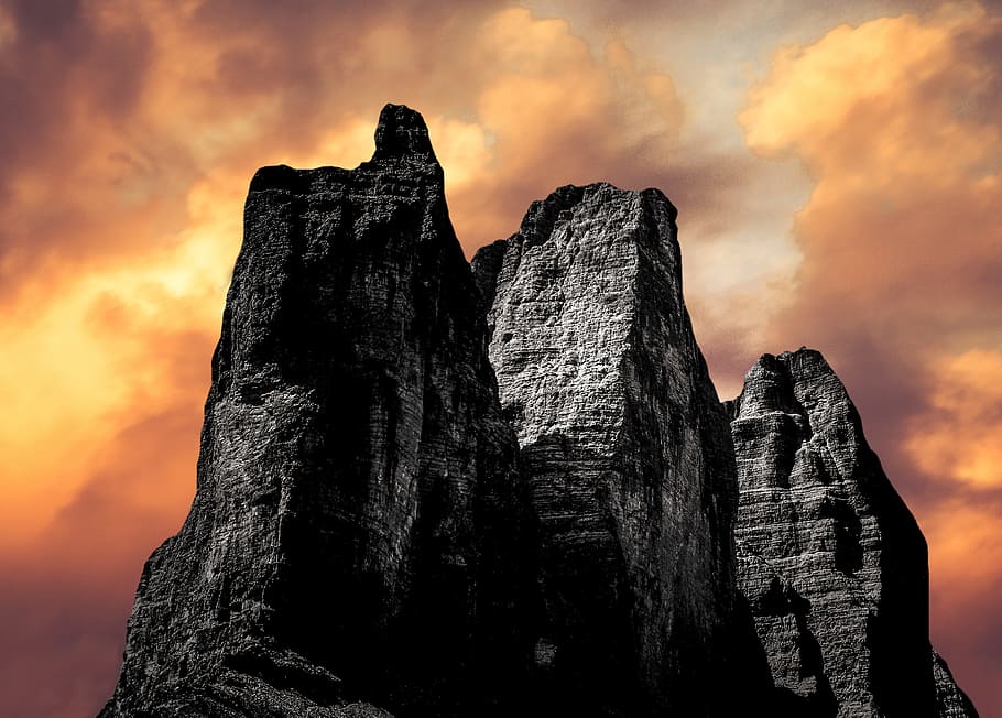landscape low angle photography of rock mountain, rocks, cliff HD wallpaper