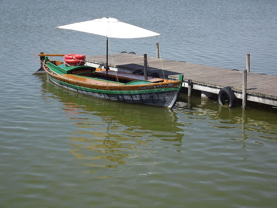 boat, lake, lagoon, water, boating, spain, albufera, nautical vessel, HD wallpaper