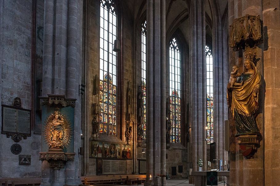Church, Imposing, kathedrahle, architecture, window, indoors HD wallpaper