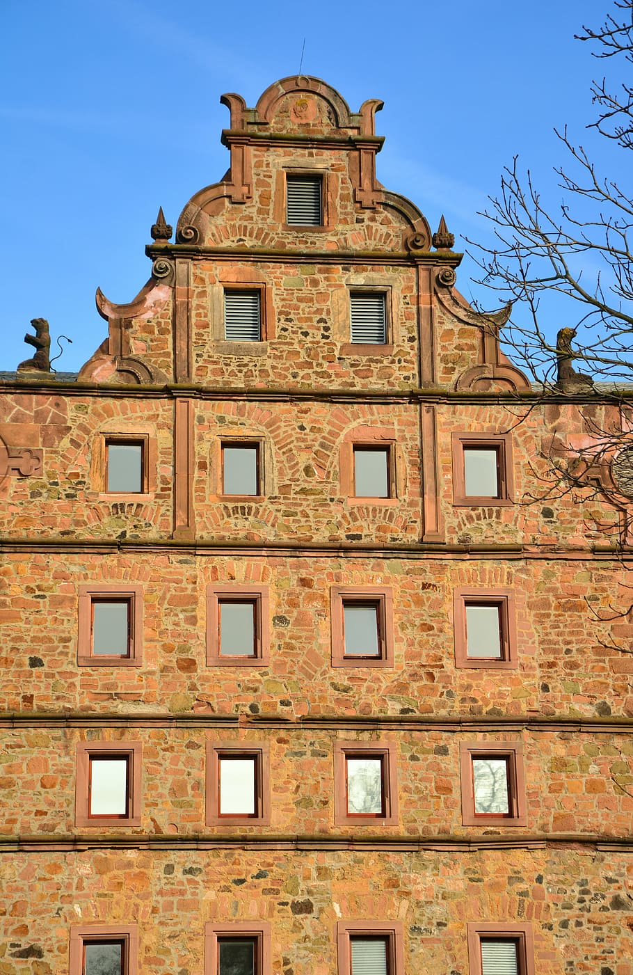 home, facade, historically, natural stone, architecture, window HD wallpaper