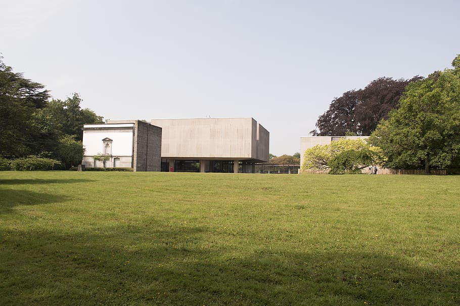 park, architecture, modern, buildings, plant, grass, built structure HD wallpaper