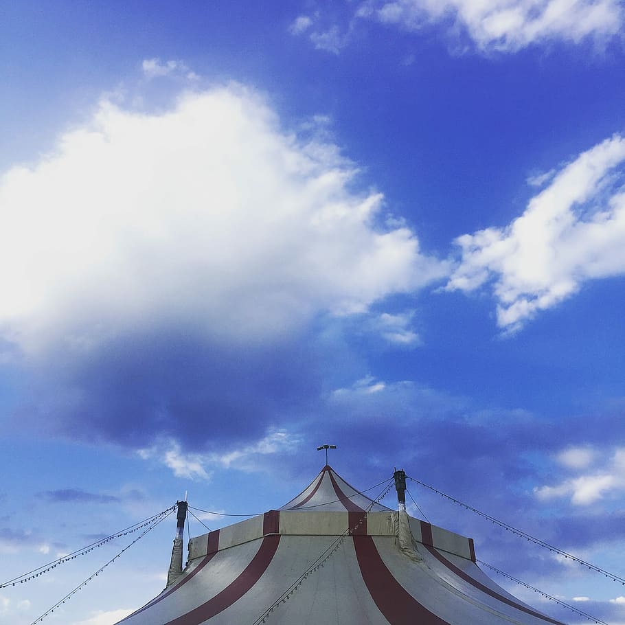 Circus, Sky, Blue, Clouds, Blue Sky, cloud - sky, no people HD wallpaper