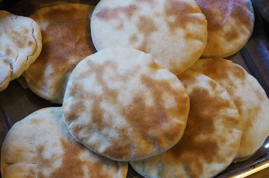 baked flatbreads, Pita, Arabic, arabic bread, food and drink HD wallpaper