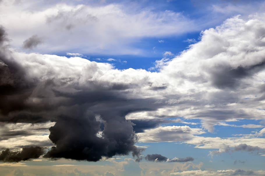 Sky, Blue, Dark Clouds, clouds form, covered sky, background HD wallpaper