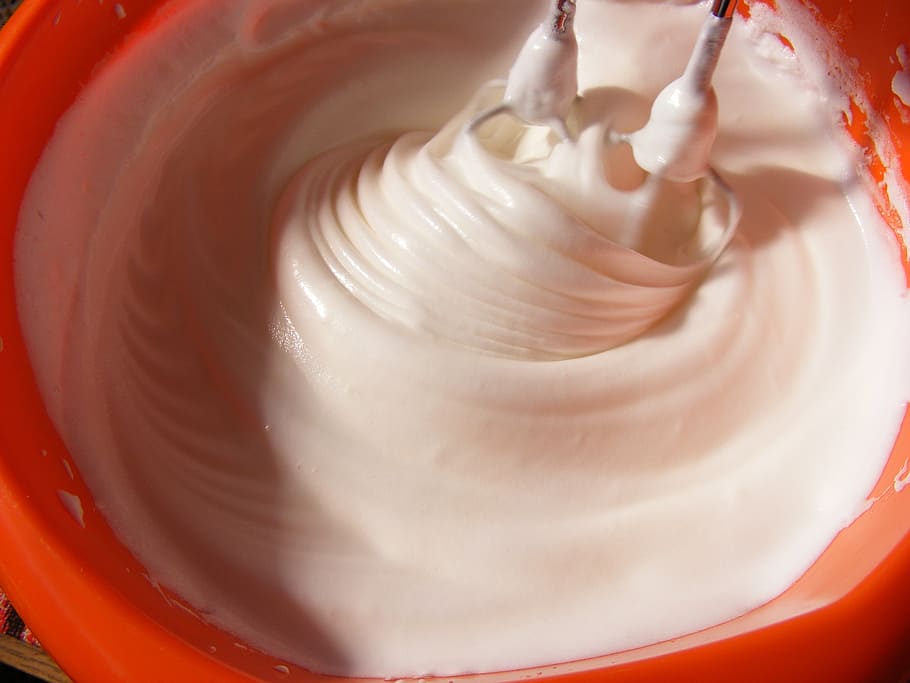 white dough, cream, egg, electric, foam, meringues, mixer, food HD wallpaper