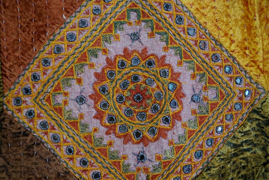cloth, fabric, pattern, textile, india, colorful, indoors, no people HD wallpaper